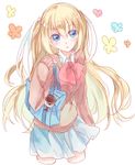  alternate_costume bag blonde_hair blue_eyes chogi little_busters! long_hair school_uniform sweater tokido_saya twintails 