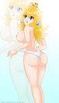  1girl ass blonde_hair blue_eyes breasts crown earrings error female jewelry large_breasts long_hair mario_(series) nintendo nipples nude open_mouth peach princess princess_peach shadako26 solo super_mario_bros. wedgie 