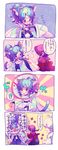  4koma animal_ears bandages blood blue_eyes blue_hair brown_hair cat_ears cat_tail comic elizabethan_collar highres injury japanese_clothes kashuu_kiyomitsu kemonomimi_mode komusun licking multiple_boys ponytail red_eyes tail tears tongue tongue_out touken_ranbu translation_request tsurumaru_kuninaga uchiko white_hair yamato-no-kami_yasusada 