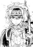  amir_halgal angry closed_mouth ear_piercing earrings hat highres jewelry kazakh_clothes looking_at_viewer necklace otoyomegatari piercing user_zecg5533 
