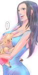  annoyed between_breasts breasts cleavage franky hug nico_robin one_piece tony_tony_chopper 