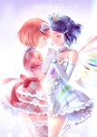  ayase_naru blue_hair closed_eyes dress gloves holding_hands irua multiple_girls pink_hair pretty_(series) pretty_rhythm pretty_rhythm_rainbow_live rinne_(pretty_rhythm) short_hair 