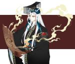  all_male chinese_clothes fate/grand_order fate_(series) headdress long_hair male qin_shi_huang red_eyes tagme_(artist) white_hair 