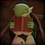 1:1 3d_(artwork) anthro areola areola_slip big_breasts blender_(artwork) book book_and_boob breasts cervina7_(artist) cleavage cleavage_overflow clothed clothing digital_media_(artwork) female flirting gardevoir generation_3_pokemon hi_res humanoid library looking_at_viewer meme nintendo nkaiz00 nun nun_outfit pokemon pokemon_(species) smug smug_grin solo