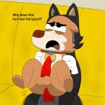 1:1 absurd_res anal anal_penetration anthro balls big_penis black_body black_eyebrows black_eyes black_fur blush boy_girl_dog_cat_mouse_cheese brown_body brown_fur canid canine canis collar colossalstars dialogue dog_(boy_girl_dog_cat_mouse_cheese) domestic_dog duo english_text erection eyebrows fur genitals grey_body grey_fur hi_res male male/male male_penetrated male_penetrating male_penetrating_male mammal multicolored_body multicolored_fur penetration penile penile_penetration penis penis_in_ass sex slightly_chubby slightly_chubby_male tan_body tan_fur text thick_thighs two_tone_body two_tone_fur