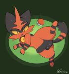absurd_res balls bell bell_collar black_body collar digital_media_(artwork) elemental_creature erection felid feline feral fire fire_creature fur furry_tail generation_7_pokemon genitals grass grass_field hi_res humanoid_genitalia interspecies male mammal multicolored_body multicolored_fur nintendo nude open_mouth penis plant pokeball pokemon pokemon_(species) pokephilia presenting presenting_balls presenting_penis red_body ruimu_kiou seductive simple_background solo tail torracat two_tone_body two_tone_fur yellow_eyes