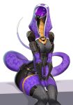 alternate_species anthro bioware clothed clothing electronic_arts female fully_clothed furrification hi_res hood long_neck long_tail mask mass_effect pupils reptile scalie slit_pupils smile snake solo spacemaxmarine spacesuit tail tali'zorah thick_tail thick_thighs wide_hips