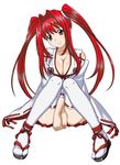  1girl female hair_ornament ikkitousen kanpei long_twintails red_hair smile solo twintails 