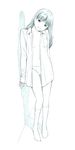  dress_shirt long_hair monochrome original shirt sketch socks solo traditional_media yoshitomi_akihito 