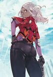  armor ass blue_eyes dark_skin elma_(xenoblade_x) hrd long_hair solo white_hair xenoblade_(series) xenoblade_chronicles_x 