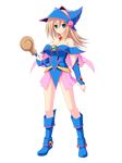  absurdres bare_shoulders blonde_hair boots breasts cleavage dark_magician_girl full_body green_eyes hat hexagram highres large_breasts looking_at_viewer sakurai_ronoyuki short_hair smile solo standing third-party_edit transparent_background wizard_hat yuu-gi-ou 