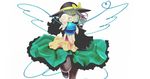  bow green_eyes hat hat_bow heart heart_of_string highres ishikkoro komeiji_koishi long_sleeves shirt silver_hair skirt solo standing standing_on_one_leg string_wings third_eye touhou wide_sleeves 