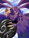  claws darkness demon digimon dragon fangs lowres lucemon lucemon_satan_mode monster no_humans orb seven_great_demon_lords sketch wings 