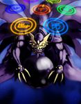  bandai claws creepy darkness demon digimon dragon fangs highres lucemon lucemon_satan_mode monster no_humans orb seven_great_demon_lords wings 