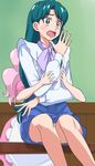  blue_eyes blue_hair go!_princess_precure haruyama_kazunori hug hug_from_behind kaidou_minami long_hair multiple_girls open_mouth panties pink_hair precure puff_(go!_princess_precure) puff_(go!_princess_precure)_(human) sitting underwear 