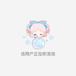  1girl =_= baonu_de_zhanshen_caibutou bare_arms blowing_bubbles blue_bow blue_dress bow bubble's_hometown_(infinity_nikki) bubble_print bubble_wand chibi chinese_commentary chinese_text commentary_request dress grey_background hair_bow highres holding holding_wand infinity_nikki light_blush light_particles nikki_(series) pink_hair short_hair short_sleeves short_twintails simple_background solo sparkle striped_bow translation_request twintails wand white_sleeves 