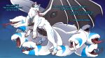 2020 2_penises 6_legs 8_breasts 8_nipples 9_tails after_transformation areola black_areola black_body black_countershading black_nipples black_pawpads black_penis black_sclera black_wings blue_markings breasts chimera claws colored countershading english_text erection etis fangs feral forked_tongue fur genitals gynomorph intersex markings multi_breast multi_genitalia multi_nipple multi_penis multi_tail nipples nude open_mouth pawpads paws penis quadruped sabertooth_(anatomy) scales solo standing strawberrytfs tail teeth text tongue tongue_out white_body white_fur wings
