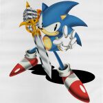 1990s_(style) 1boy black_eyes blue_fur breadburne86414 caliburn_(sonic) classic_sonic english_commentary fighting_stance full_body furry furry_male gauntlets gloves hedgehog_boy highres holding holding_sword holding_weapon male_focus retro_artstyle simple_background single_gauntlet sonic_(series) sonic_and_the_black_knight sonic_the_hedgehog sonic_the_hedgehog_(classic) standing sword weapon white_background white_gloves 