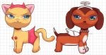 american_shorthair angel blush bottomwear brooklyn_hayes brown_body canid canine canis clothed clothed_feral clothing dachshund domestic_cat domestic_dog duo felid feline felis female feral floppy_ears flower fur fur_markings halo hasbro hi_res horn hunting_dog jewelry littlest_pet_shop littlest_pet_shop:_popular lps_339 lps_675 mammal markings necklace nymphromancy plant savannah_reed skirt tail yellow_body