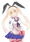 :p absurdres alternate_hairstyle black_panties blonde_hair caibao elbow_gloves gloves groin hair_ribbon highres innertube kantai_collection long_hair looking_at_viewer microskirt midriff navel panties ribbon saliva saliva_trail shimakaze_(kantai_collection) skirt solo striped striped_legwear thighhighs tongue tongue_out twintails underwear yellow_eyes 