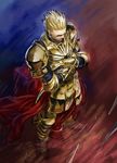  armor blonde_hair crossed_arms fate/stay_night fate_(series) gilgamesh hair_slicked_back higashiyama_hayato male_focus solo standing 