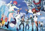  4boys 6+girls amate_yuzuriha aqua_shirt aqua_skirt arms_behind_head asticassia_school_uniform ayanami_rei beanie black-framed_eyewear black_hair black_jacket black_pants blazer blue_gloves blue_hair blue_jacket blue_skirt brown_hair character_request closed_mouth collared_shirt commentary_request copyright_name day flcl floating_hair glasses gloves gquuuuuux green_eyes grin guitar gundam gundam_gquuuuuux gundam_suisei_no_majo halo haro haruhara_haruko hat highres ikari_shinji instrument jacket long_hair long_sleeves mafia_kajita makinami_mari_illustrious mecha medium_skirt miniskirt miorine_rembran mobile_suit multiple_boys multiple_girls necktie neon_genesis_evangelion nono_(top_wo_nerae_2!) nyaan_(gundam_gquuuuuux) open_clothes open_jacket open_mouth outdoors pants pink_hair pleated_skirt purple_hat real_life red_eyes red_hair red_necktie robot running scarf school_uniform science_fiction shirt short_hair shorts shoulder_boards shuji_ito skirt smile souryuu_asuka_langley suletta_mercury sunglasses sweater takatoshi thick_eyebrows thighhighs tokyo-3_middle_school_uniform top_wo_nerae!_(series) top_wo_nerae_2! v-fin white_pants white_scarf white_shirt white_shorts white_sweater white_thighhighs wing_collar zettai_ryouiki 