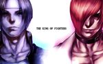  choker collarbone face hair_over_one_eye headband high_collar kusanagi_kyou male_focus multiple_boys no_eyes nose red_hair sawao short_hair the_king_of_fighters yagami_iori 