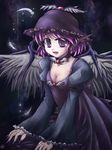  animal_ears fingernails gr_(artist) hat highres long_fingernails mystia_lorelei pink_hair purple_eyes solo tears touhou wings 