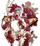  bad_id bad_pixiv_id blood flower garamgum hat remilia_scarlet ribbon rose short_hair solo touhou 