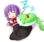  :3 =_= blush_stickers chibi ex-keine horns ichimi kamishirasawa_keine kamishirasawa_keine_(hakutaku) midriff nagae_iku navel ribbon sleeping sukusuku_hakutaku touhou zzz 