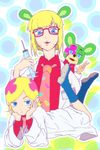  animal_ears bear doctor dual_persona glasses irabu_ichirou kuuchuu_buranko male_focus mimana multicolored_hair otoko_no_ko time_paradox 