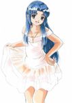  asakura_ryouko blue_eyes blue_hair dress fujita_(speedlimit) jpeg_artifacts long_hair solo suzumiya_haruhi_no_yuuutsu 