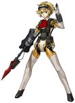  aegis_(persona) android blonde_hair blue_eyes hairband lance masn_(moxi) persona persona_3 polearm short_hair solo vest weapon 