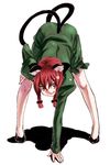  animal_ears bent_over braid cat_ears cat_tail hands kaenbyou_rin kirisato_itsuki legs multiple_tails solo tail touhou twin_braids 