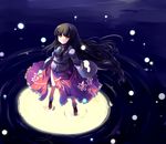  black_hair brown_eyes houraisan_kaguya long_hair shin_(new) solo touhou 