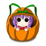  alternate_costume chibi halloween hat ichimi nagae_iku pumpkin purple_hair solo touhou 