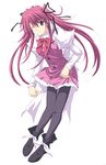  bad_id bad_pixiv_id hair_ribbon hands legs one_eye_closed original pantyhose pink_eyes pink_hair ribbon ryouta simple_background solo twintails 