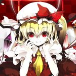  bad_id bad_pixiv_id blonde_hair flandre_scarlet hat lowres one_side_up ponytail red_eyes short_hair solo touhou wings zxakatuki 