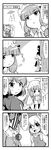  6+girls :&lt; bespectacled cat chen chen_(cat) chibi comic crossover duct_tape glasses greyscale hat heart highres iwatobi_hiro kamen_rider kamen_rider_dcd kamen_rider_decade komeiji_satori mask meitantei_conan monochrome moriya_suwako mukyuu multiple_girls parody patchouli_knowledge stick_figure sweat touhou translated ufo yakumo_ran yasaka_kanako 