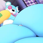 absurd_res anthro bear belaro big_butt blush breasts butt butt_crush cleavage clothed clothing comfy crush curves curvy_figure digital_media_(artwork) duo extreme_size_difference fur hi_res huge_butt humanoid jiggling macro male male/male mammal micro nude onomatopoeia plushie size_difference slosh smile smothering sound_effects squish tail text thick_thighs voluptuous wide_hips wobble wunkly