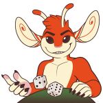 1:1 5_fingers alien alpha_channel antennae_(anatomy) anthro biped black_claws brown_eyes claws dice dice_roll digital_drawing_(artwork) digital_media_(artwork) dipstick_antennae disney experiment_(lilo_and_stitch) eyebrows fan_character ferlo finger_claws fingers flat_colors fur gloves_(marking) grin head_tuft lilo_and_stitch looking_at_viewer male markings multicolored_antennae multicolored_body multicolored_fur orange_body orange_fur outline pawpads pink_nose pink_pawpads red_body red_fur shiuk simple_background smile solo telegram_sticker transparent_background tuft two_tone_body two_tone_fur white_body white_fur white_outline