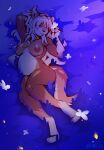 anthro bodily_fluids breasts canid canine diabolusridens digital_media_(artwork) female female/female fur furaffinity hi_res mammal nipples nude pregnant pregnant_anthro pregnant_female simple_background solo