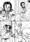  1girl against_glass anus ass ass_grab bad_id bad_tumblr_id barefoot bikini_pull bottle breasts comic couple cum cum_in_mouth ejaculation eyeshield_21 footjob grabbing_own_ass greyscale hetero imminent_anal imminent_sex kobayakawa_sena lotion_bottle lube monochrome navel nipples noise_tanker penis pov pussy short_hair showering silent_comic small_breasts soles spread_ass swimsuit taki_suzuna tankini toes uncensored wet 