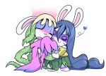 2024 allegra_(mario_plus_rabbids) anthro bangs blush blush_lines bodypaint bottomwear bracelet carrying_another carrying_partner closed_smile clothed clothed_anthro clothed_female clothing colored daphne_(mario_plus_rabbids) digital_drawing_(artwork) digital_media_(artwork) dress duo elemental_creature english_description eyelashes eyes_closed face_paint fangs featureless_legs female female/female female_anthro flora_fauna footwear fully_clothed fully_clothed_anthro fully_clothed_female fur green_anklet green_bottomwear green_bracelet green_clothing green_dress green_hair_tie green_skirt hair hair_over_eyes heart_symbol hybrid jewelry lagomorph leaf_dress light lighting long_ears long_hair mammal mario_plus_rabbids_sparks_of_hope mitten_hands mouth_closed pink_inner_ear plant purple_clothing purple_shirt purple_topwear rabbid raving_rabbids raygirl rayman_(series) shaded shirt shoes signature simple_background skirt smile steam teeth topwear ubisoft vines white_background white_body white_fur yellow_clothing yellow_footwear yellow_shoes