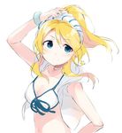  ayase_eli bikini_top blonde_hair blue_eyes bracelet hairband jewelry love_live! love_live!_school_idol_project natsuiro_egao_de_1_2_jump! necklace ponytail smile solo totoki86 