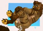 2025 anthro anus arm_tuft biped bodily_fluids brown_body brown_fur brown_hair butt claws cum cum_in_ass cum_inside cum_on_butt cum_on_penis digital_media_(artwork) elbow_tuft finger_claws fur genital_fluids genitals glans green_eyes hair hi_res hyena looking_at_viewer male male_anthro mammal multicolored_body multicolored_fur negy nude_anthro nude_male pawpads paws penis smile smiling_at_viewer striped_body striped_fur striped_hyena stripes tan_body tan_fur toe_claws tuft yellow_anus yellow_glans yellow_nose yellow_pawpads