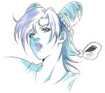  1girl braid bun_with_braided_base cone_hair_bun double_bun genda_art hair_bun jojo_no_kimyou_na_bouken kujo_jolyne lipstick makeup multicolored_hair solo stone_ocean 