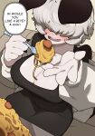 absurd_res animal_humanoid big_breasts biped blush breasts clothed clothing detailed_background dialogue dress female fingers food gastropod gastropod_humanoid hair hi_res humanoid junkzero marine marine_humanoid mollusk mollusk_humanoid open_mouth pasta sea_slug_humanoid sitting slug_humanoid solo spaghetti speech_bubble text thick_thighs three-quarter_view