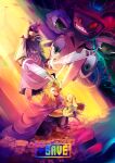  3boys armor asgore_dreemurr asriel_dreemurr asriel_dreemurr_(god_of_hyperdeath) beard black_sclera blonde_hair cape colored_sclera crown dual_wielding english_commentary english_text facial_hair father_and_son flower_bed furry furry_male grin holding holding_sword holding_weapon hug looking_at_another lukyyuki multiple_boys open_mouth photoshop_flowey purple_cape purple_robe robe smile sword undertale weapon white_fur yellow_petals 