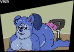 all_fours anal anal_penetration animated anthro bite biting_lip butt chinchilla chinchillid chip_chilla_(series) chum_chum_chilla fucking_machine looking_at_viewer low_res machine male male_penetrated mammal moobs nipples nude overweight penetration rodent short_playtime solo virg925